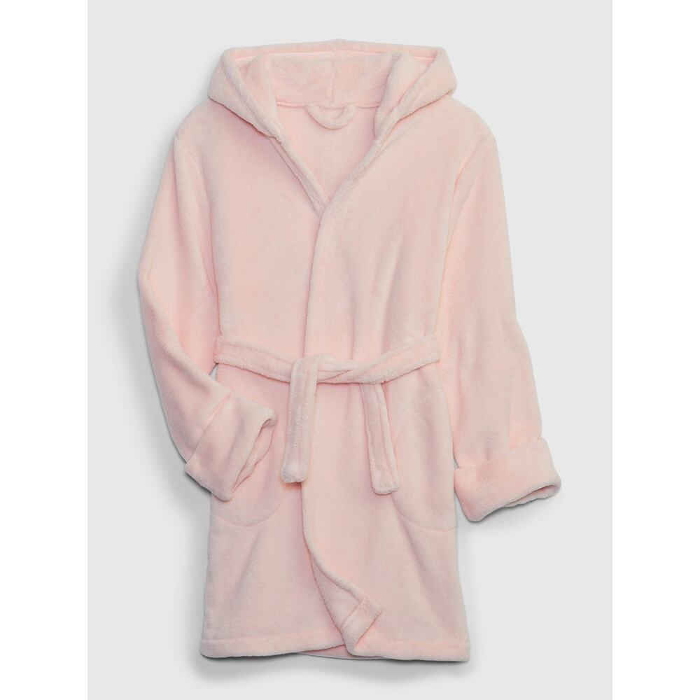 Gap Kids Girls' Recycled Fuzzy Robe Pink Cameo Size 4 NEW